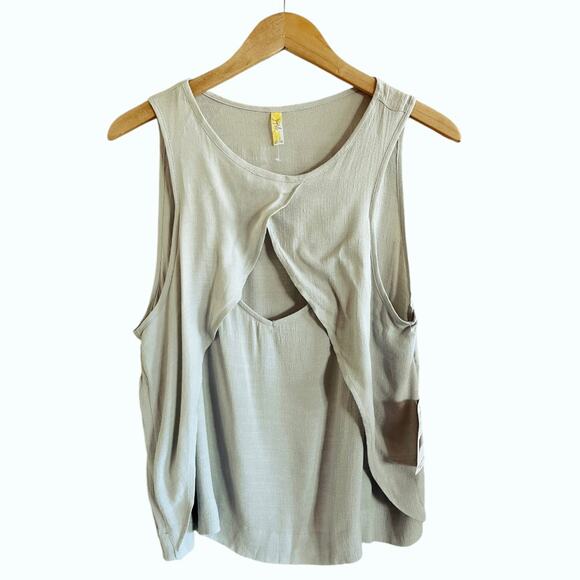 FREE PEOPLE Tunic Tank Pale Green Top Blouse Sleeveless Scoop Neck Small NWT - Picture 1 of 7